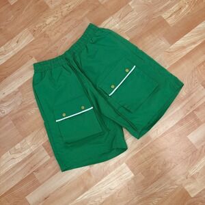 Hudson Outerwear Mens Green Cargo Shorts‎ XS 28 Elastic Waist Mesh Lined Utility